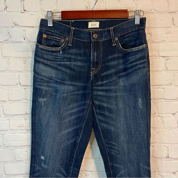 ABLE The Slouch Dark Wash Straight Leg Jeans size 24 - Picture 2 of 8